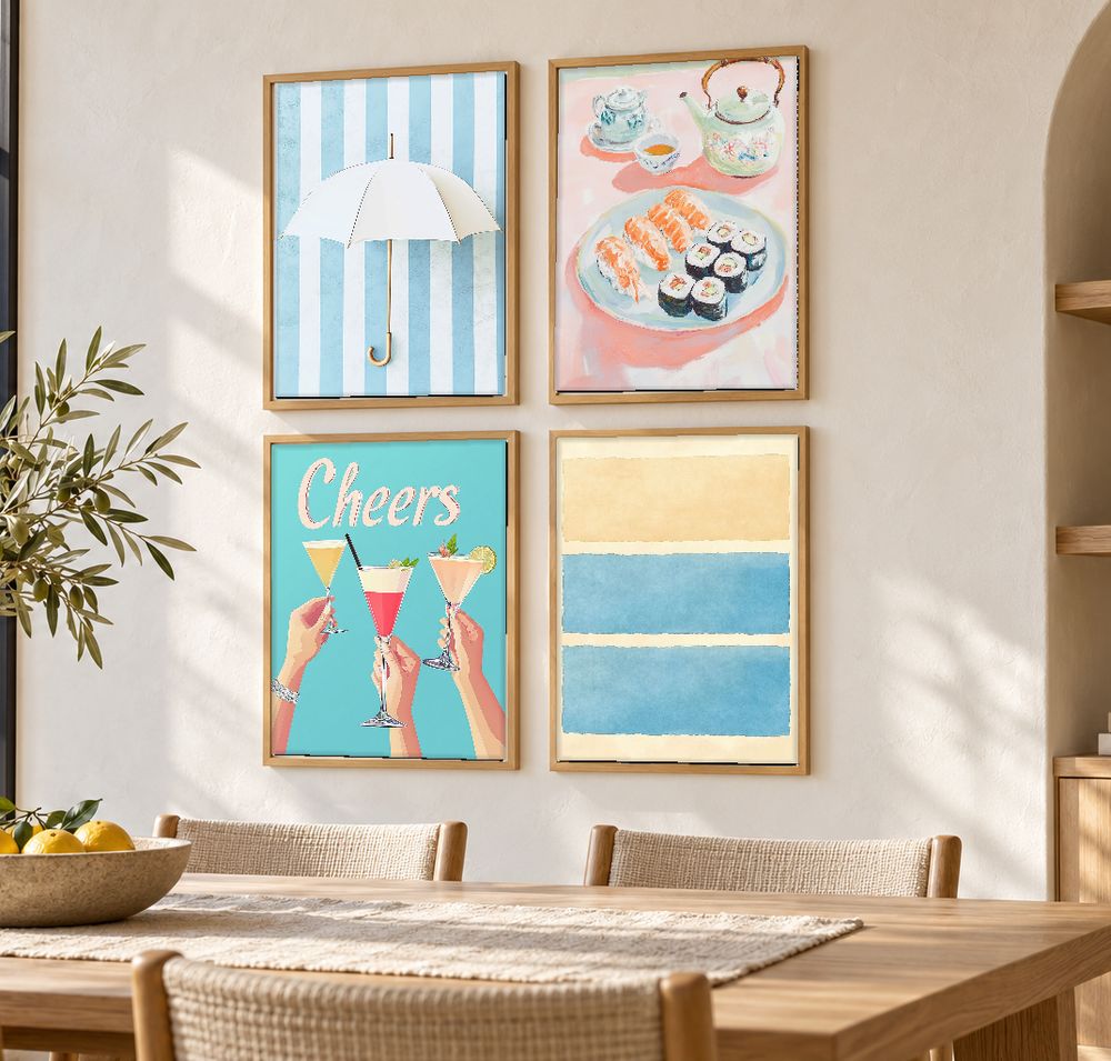 Set de 4 cuadros decorativos que combinan