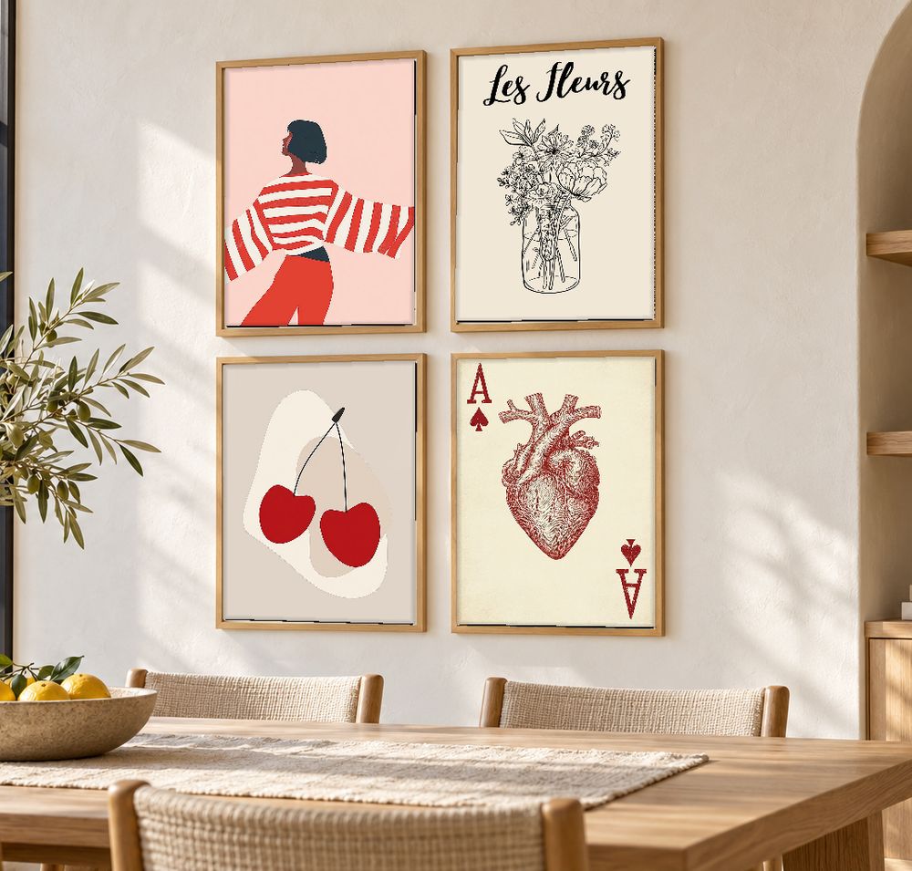 Set de 4 cuadros decorativos que combinan