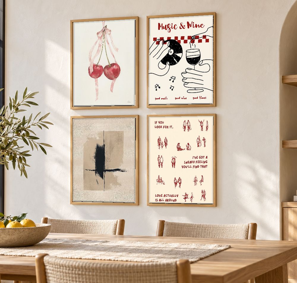 Set de 4 cuadros decorativos que combinan