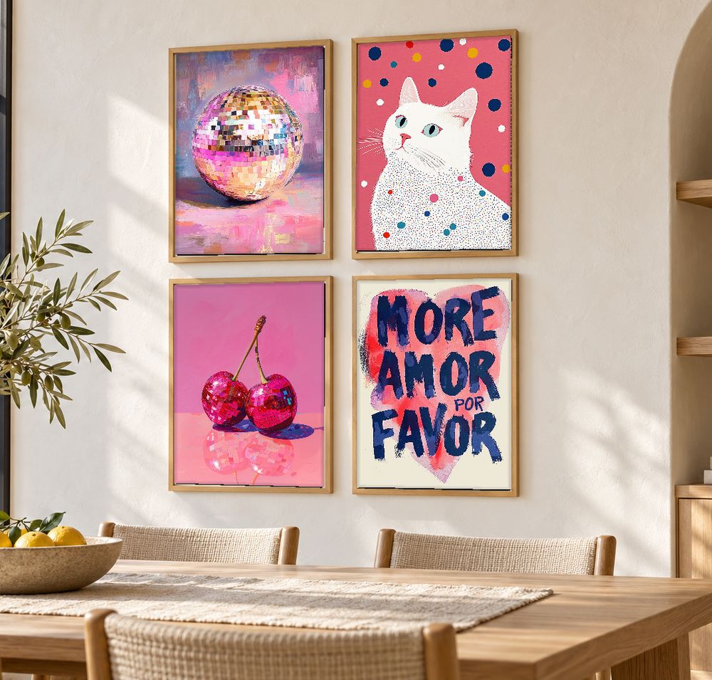 Set de 4 cuadros decorativos que combinan