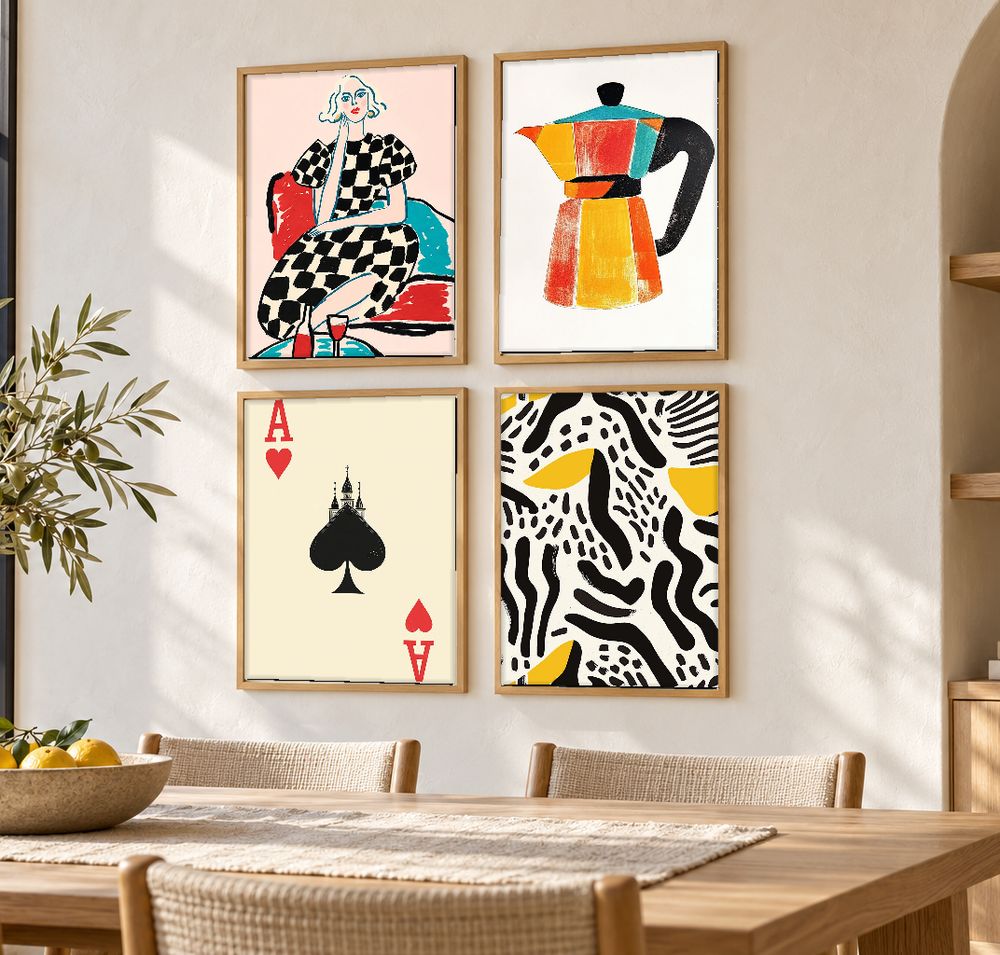 Set de 4 cuadros decorativos que combinan