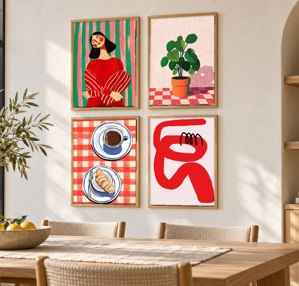 Set de 4 cuadros decorativos que combinan