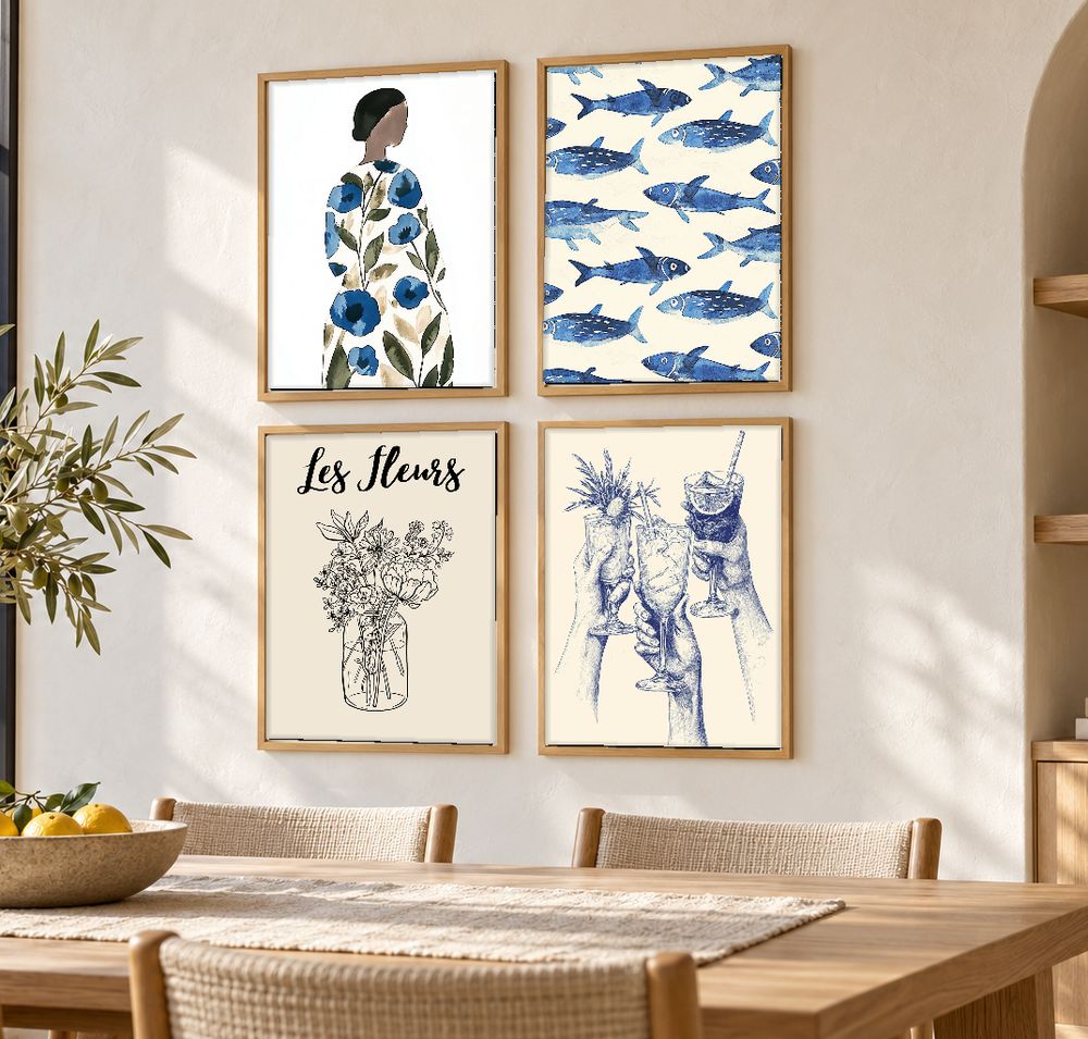 Set de 4 cuadros decorativos que combinan