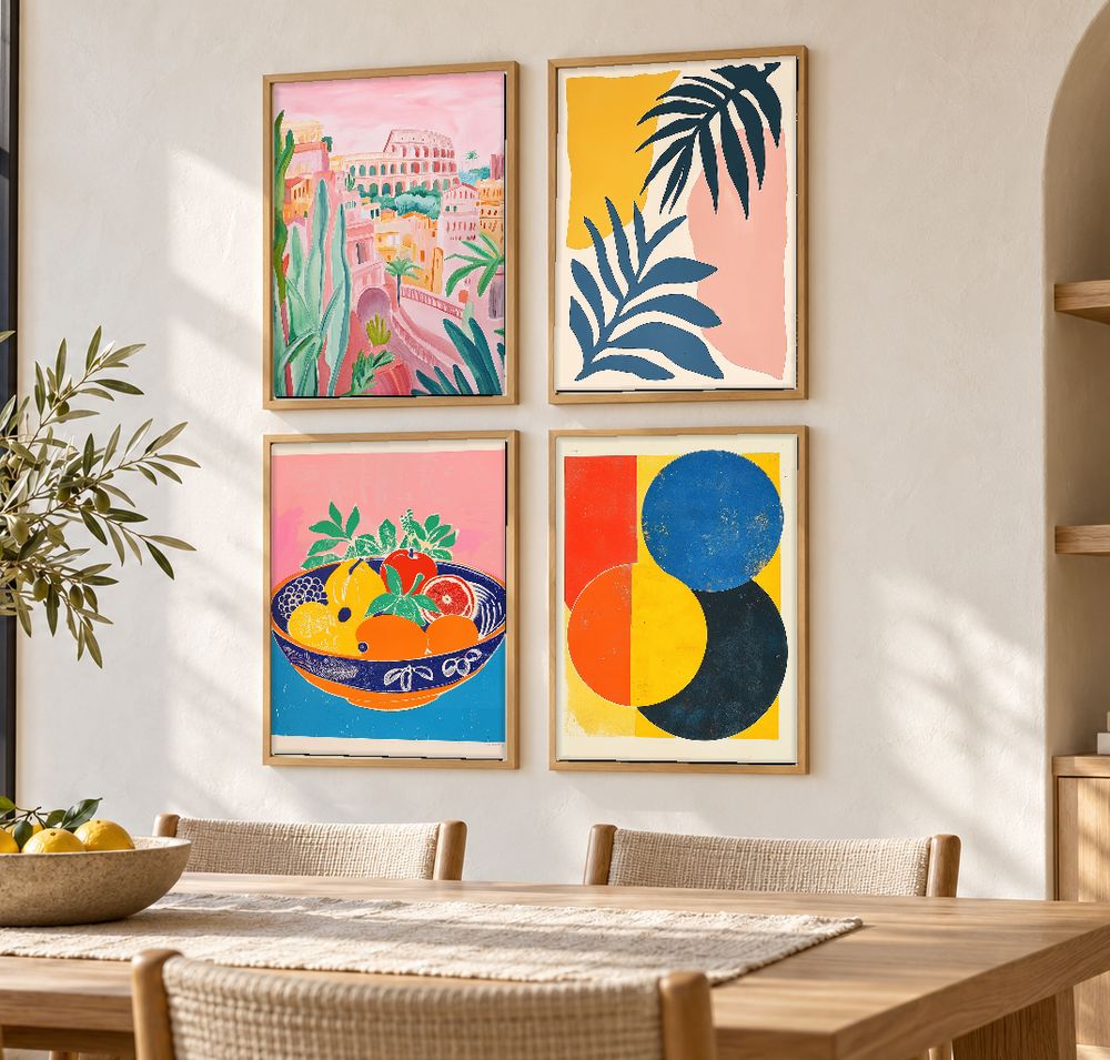 Set de 4 cuadros decorativos que combinan