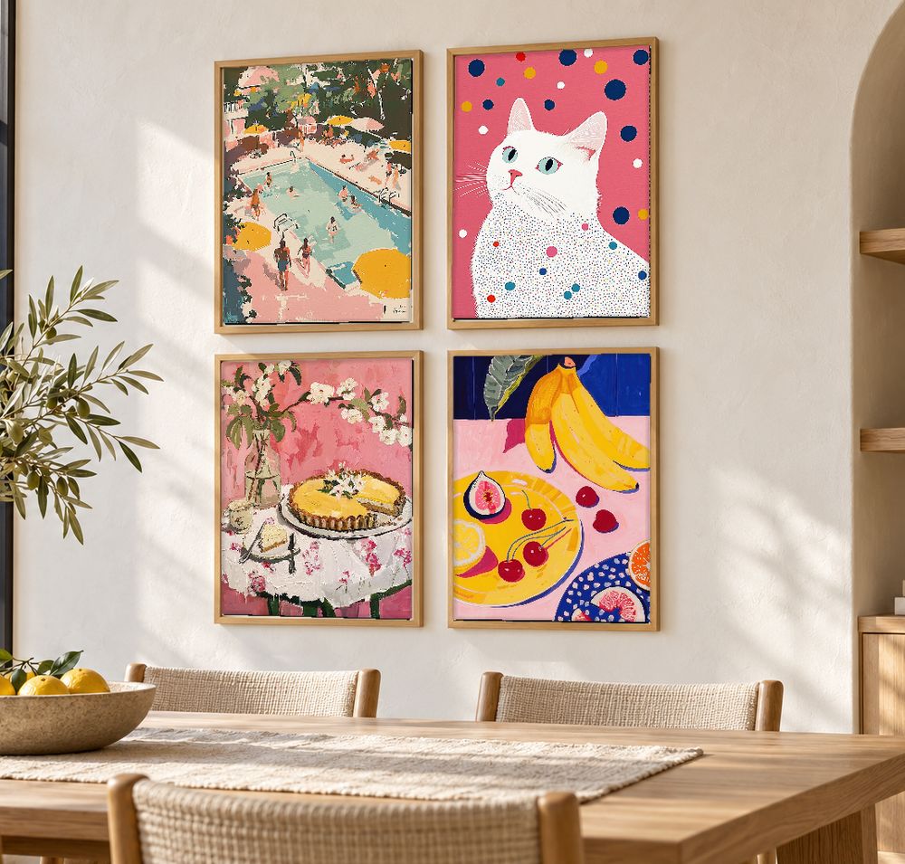 Set de 4 cuadros decorativos que combinan