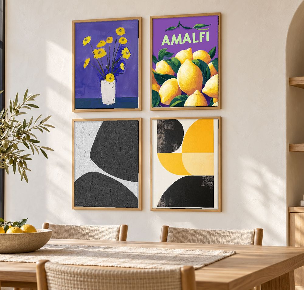 Set de 4 cuadros decorativos que combinan