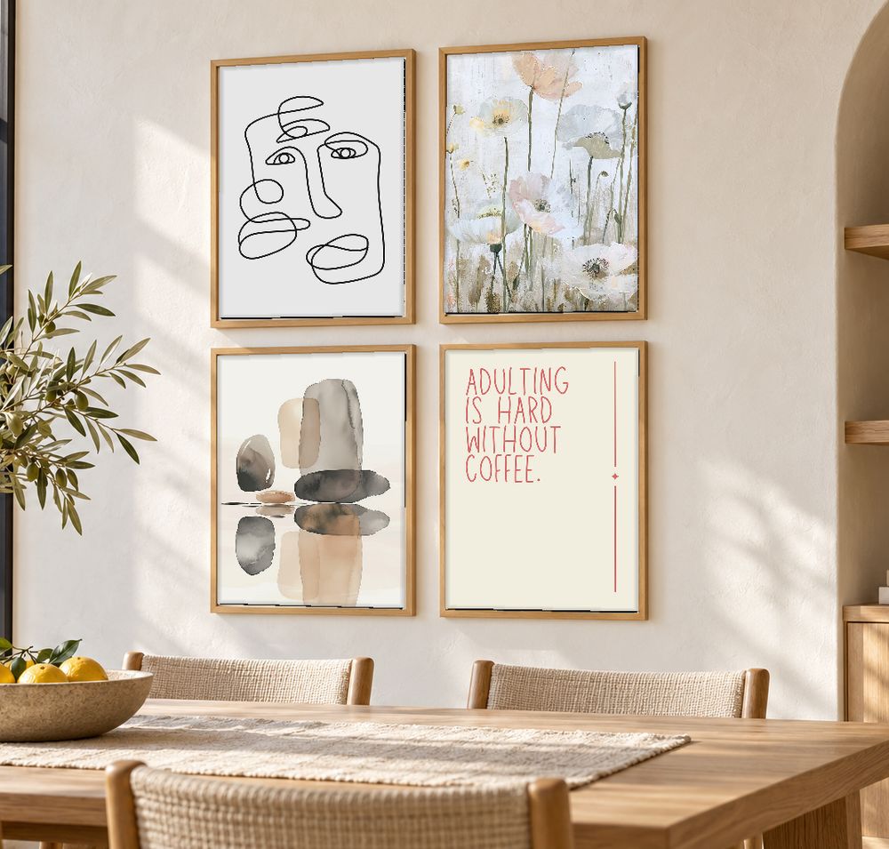 Set de 4 cuadros decorativos que combinan
