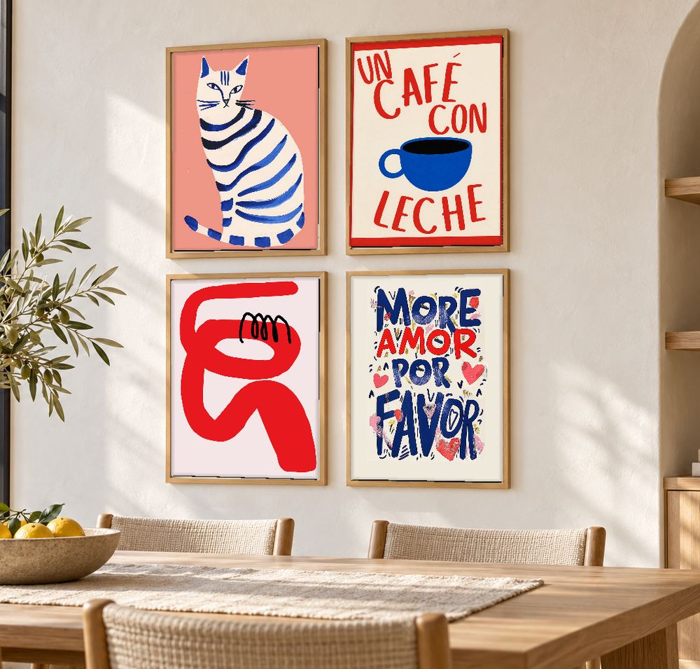 Set de 4 cuadros decorativos que combinan