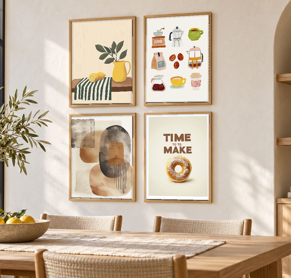 Set de 4 cuadros decorativos que combinan