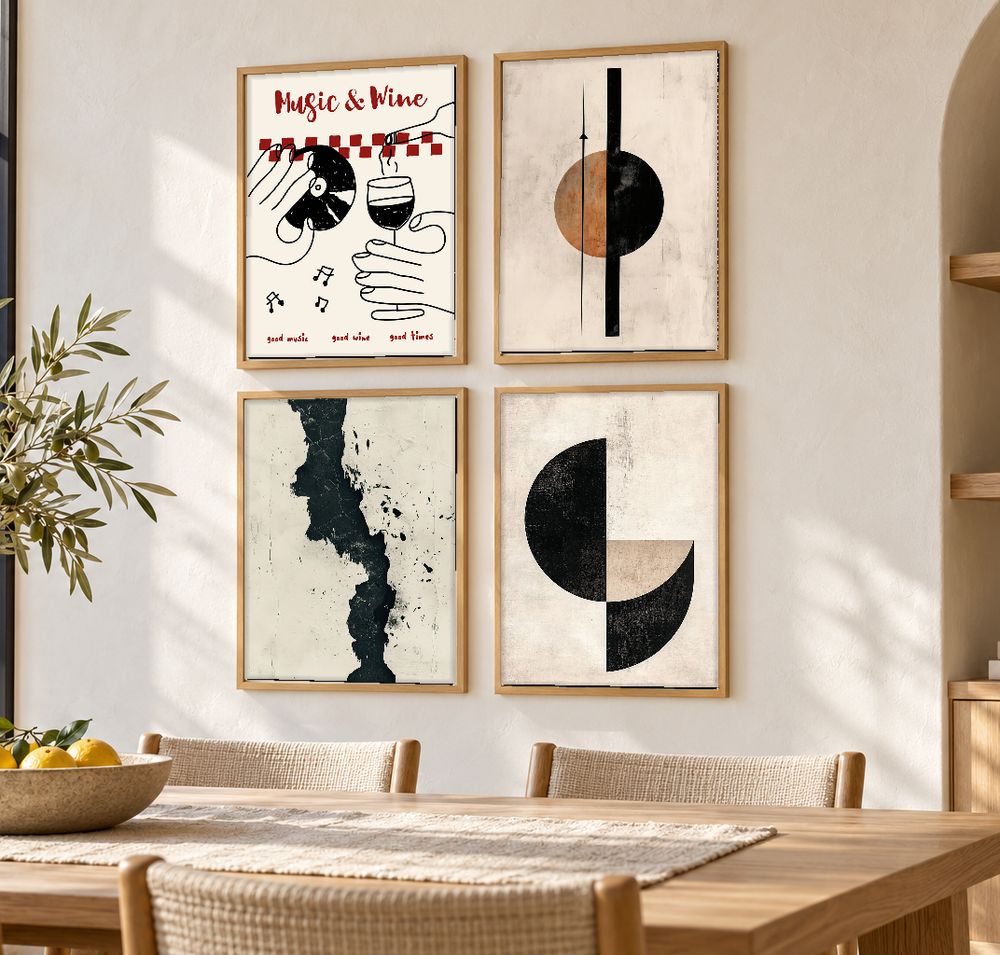 Set de 4 cuadros decorativos que combinan