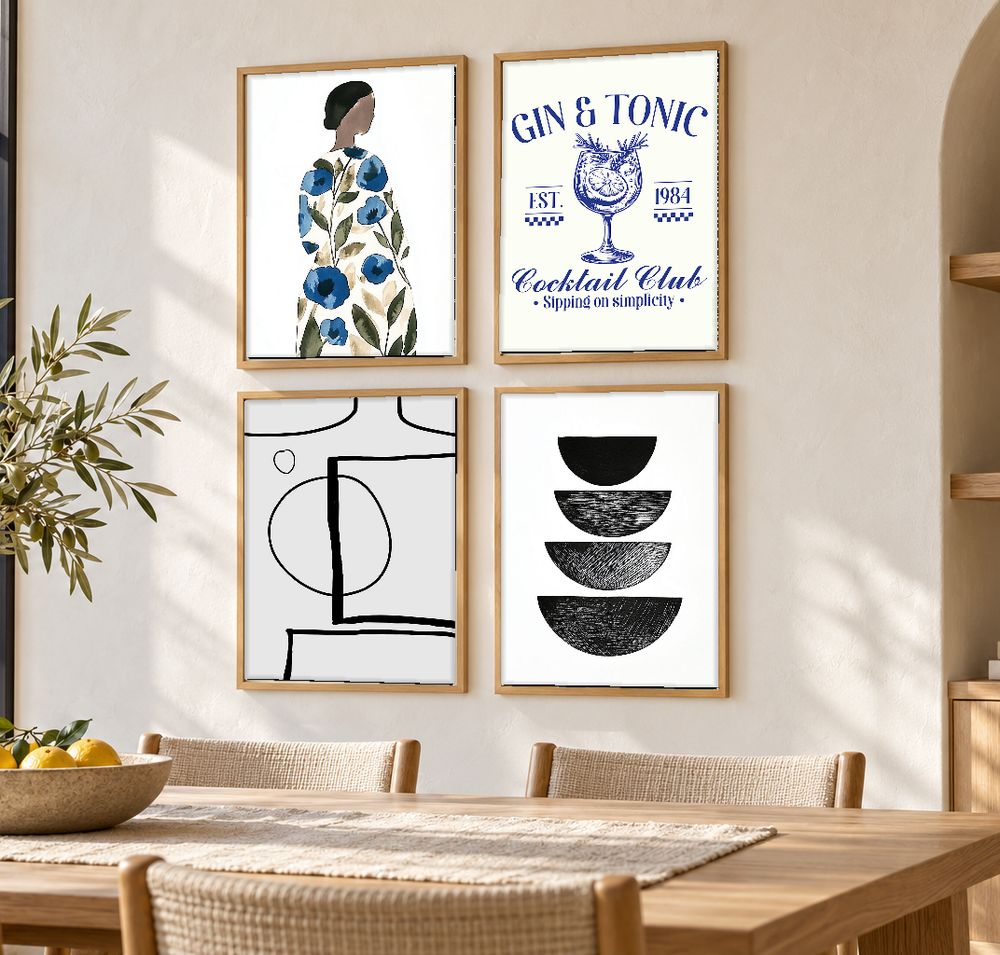 Set de 4 cuadros decorativos que combinan