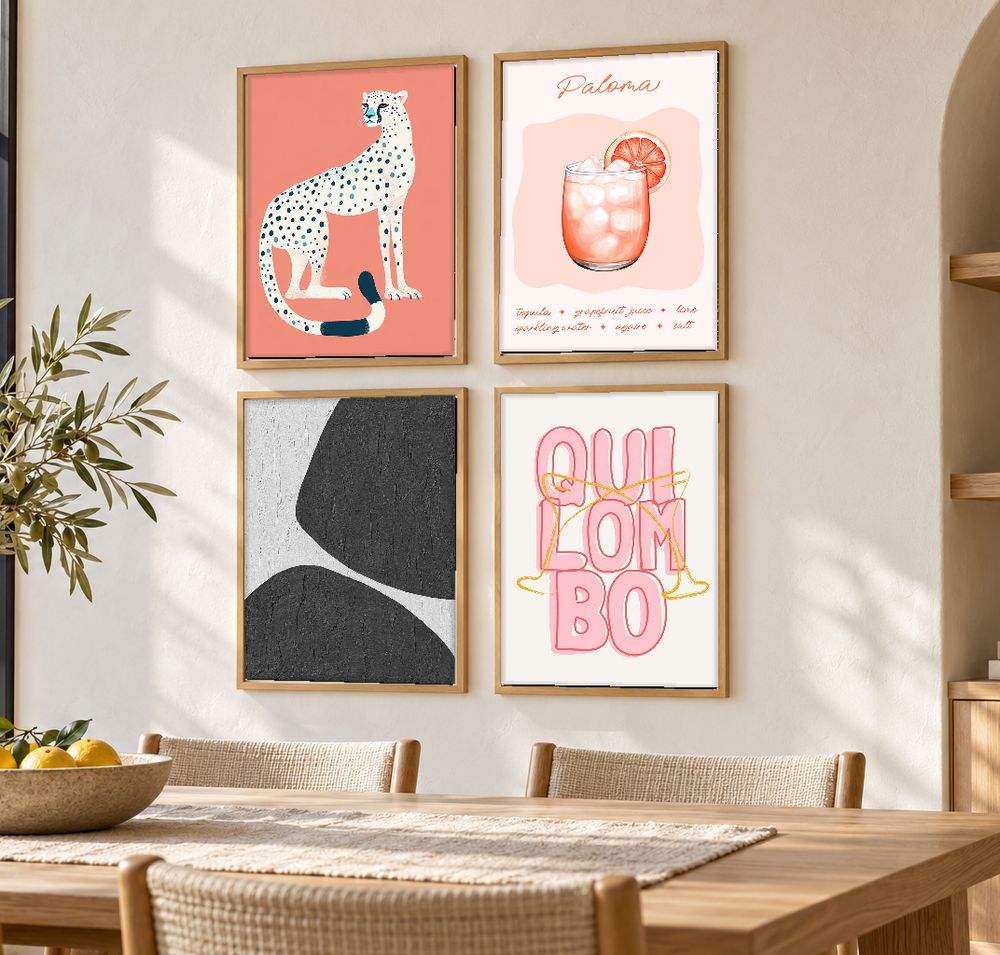 Set de 4 cuadros decorativos que combinan