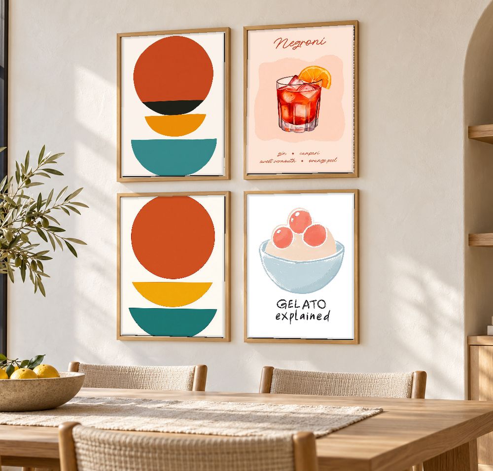 Set de 4 cuadros decorativos que combinan
