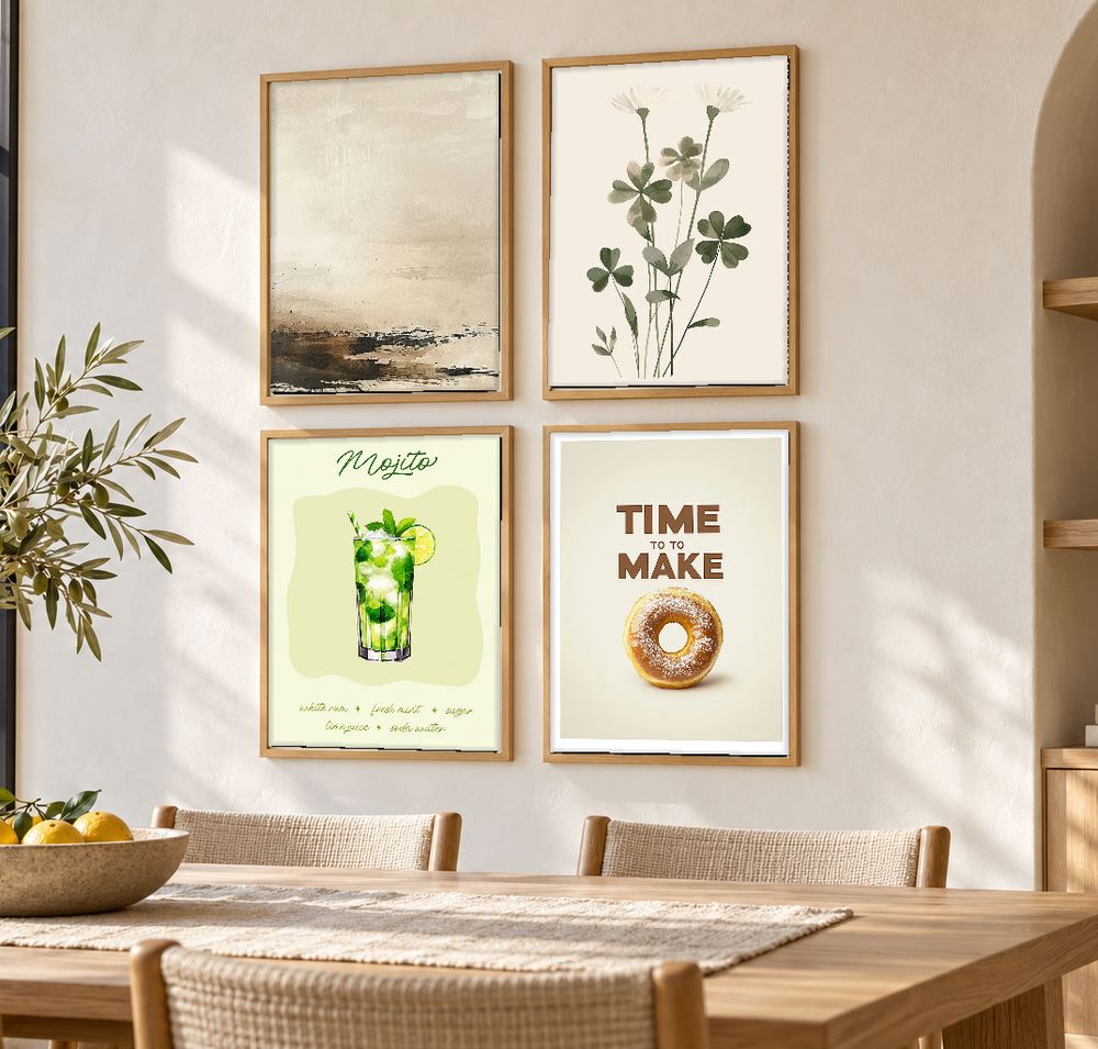 Set de 4 cuadros decorativos que combinan