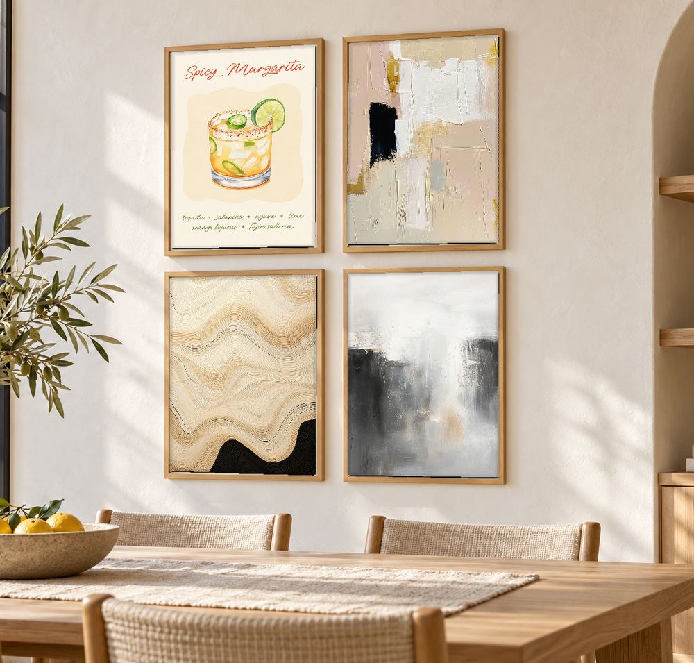 Set de 4 cuadros decorativos que combinan