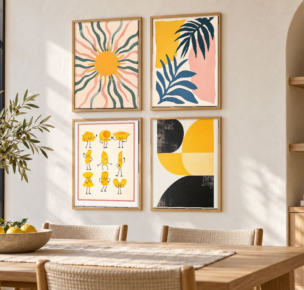 Set de 4 cuadros decorativos que combinan
