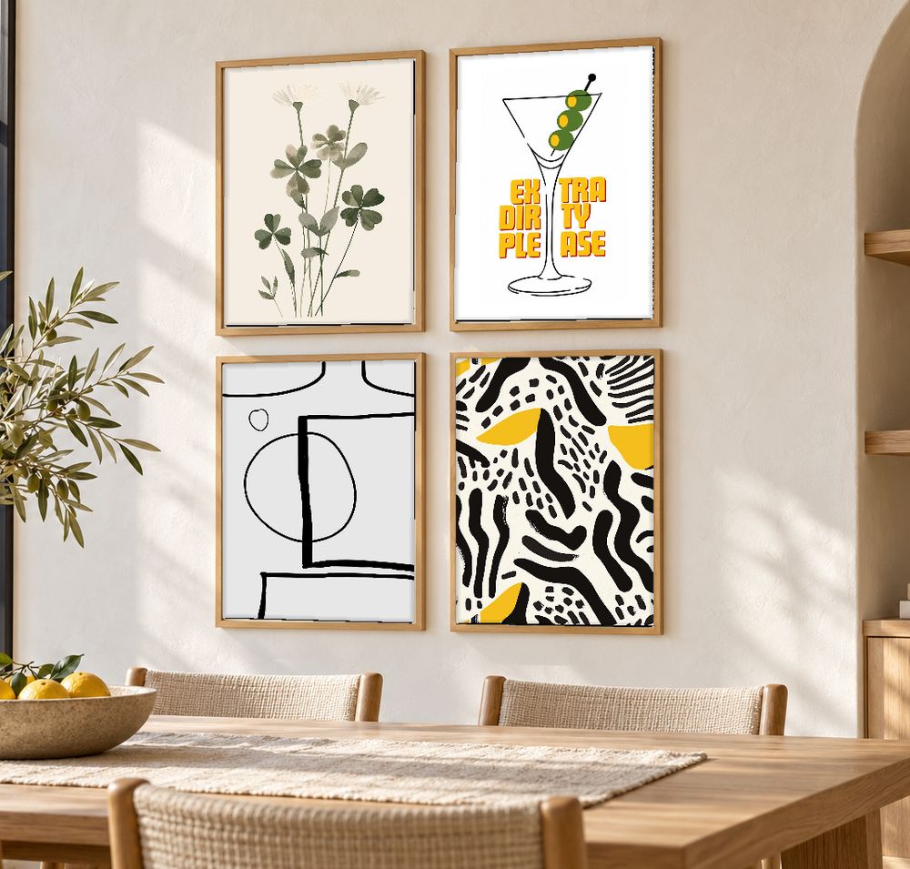 Set de 4 cuadros decorativos que combinan