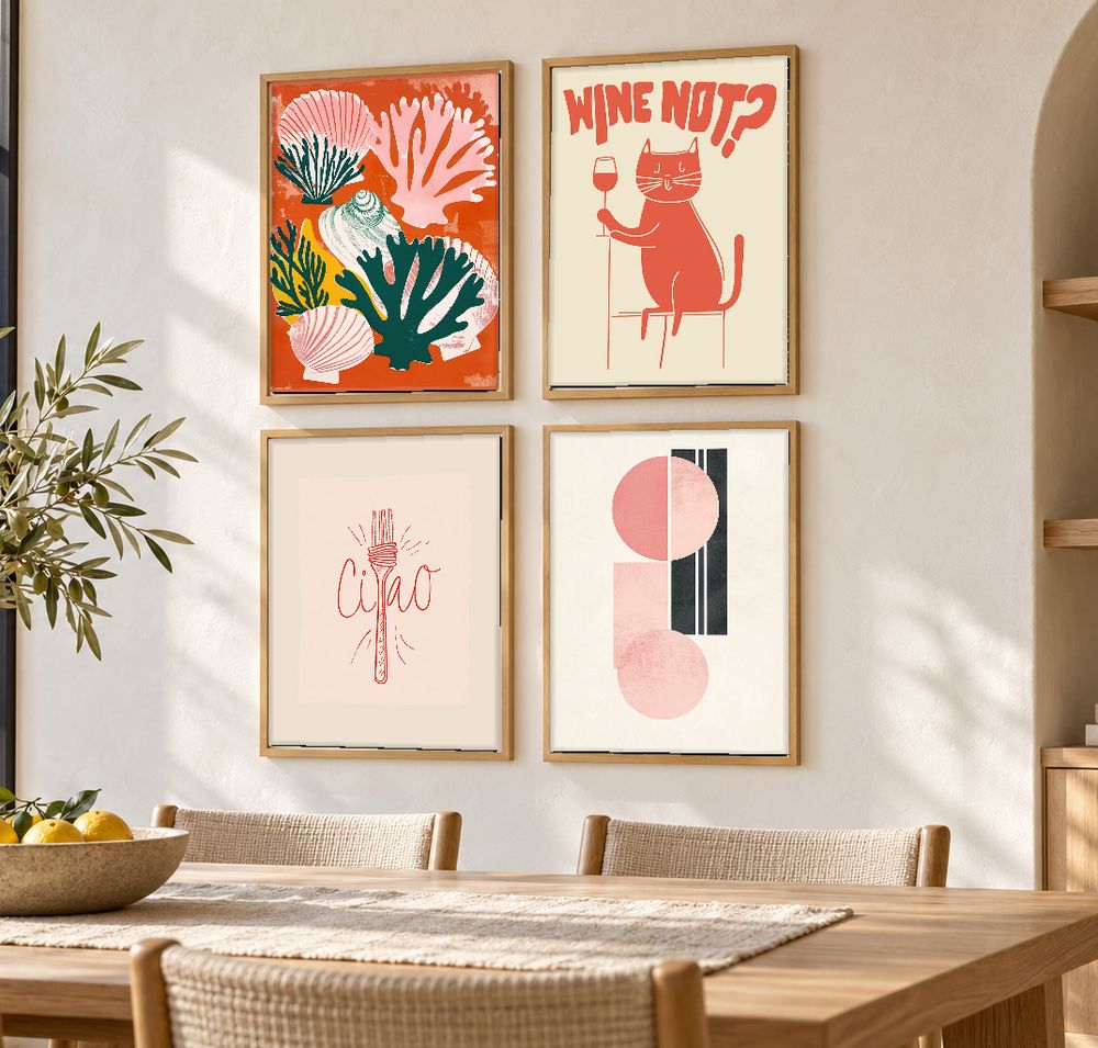 Set de 4 cuadros decorativos que combinan