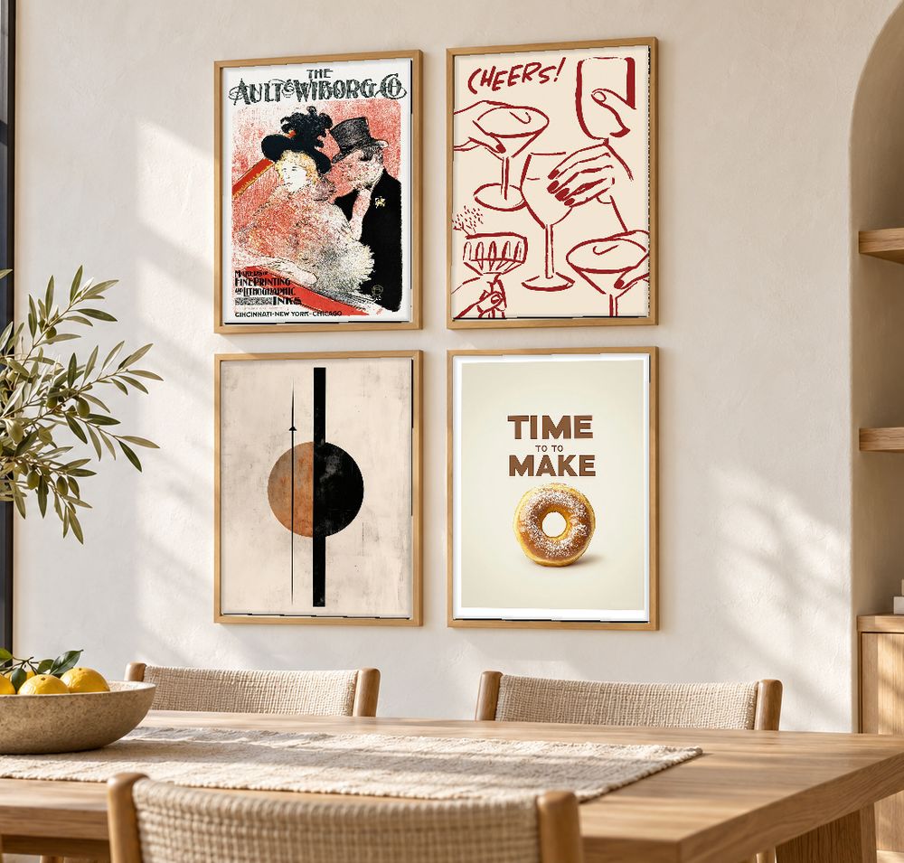 Set de 4 cuadros decorativos que combinan