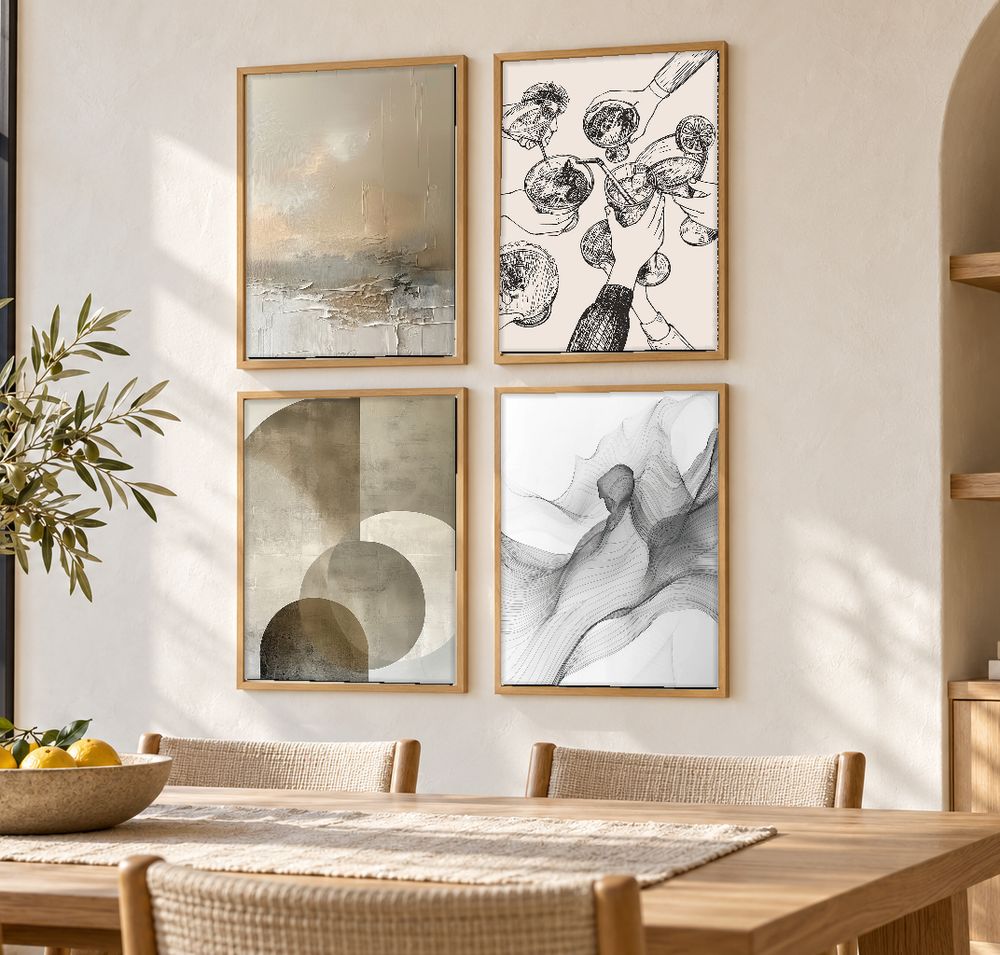 Set de 4 cuadros decorativos que combinan