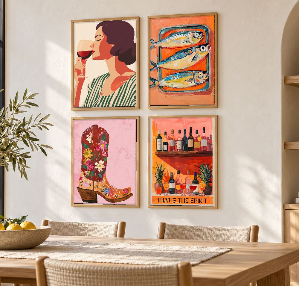 Set de 4 cuadros decorativos que combinan