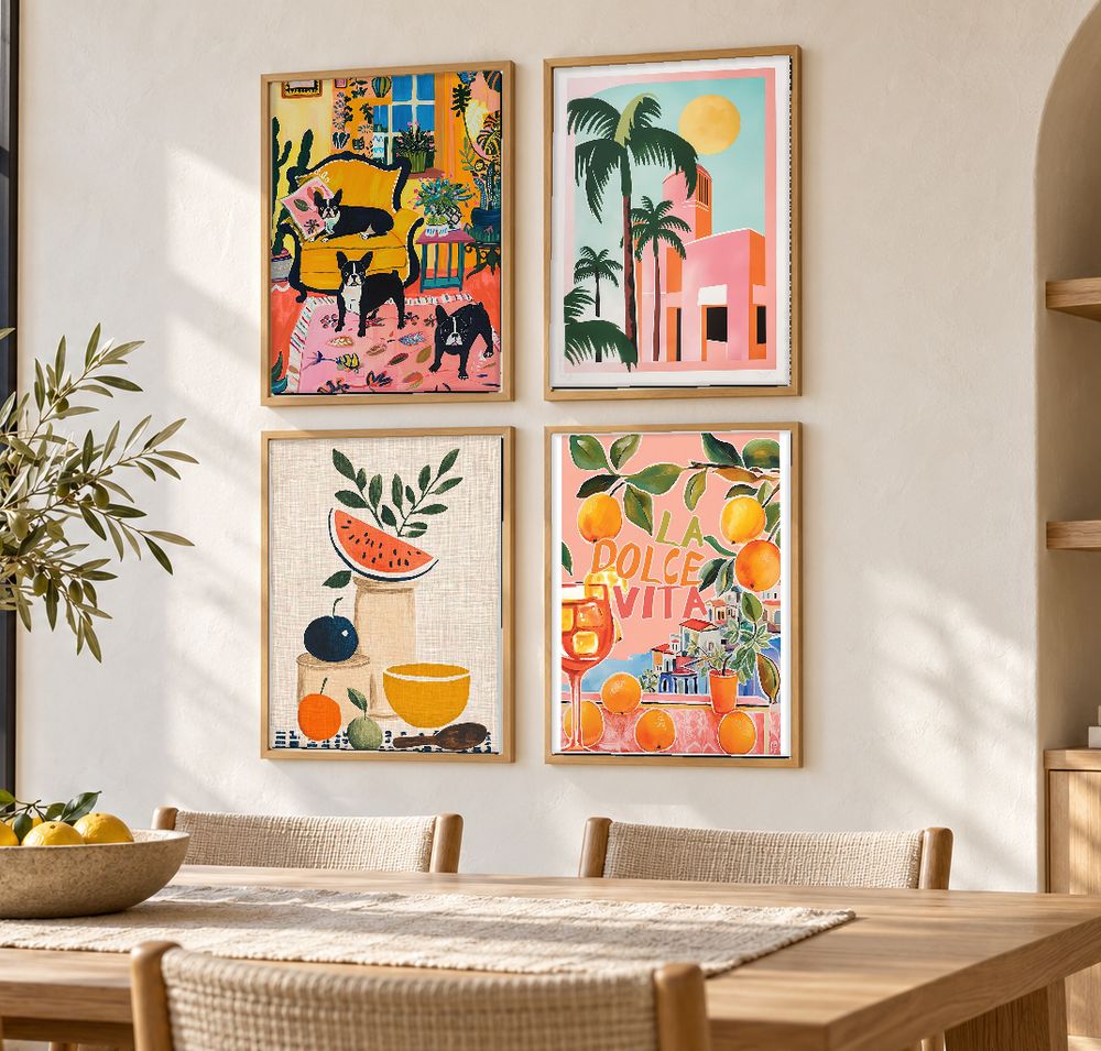 Set de 4 cuadros decorativos que combinan