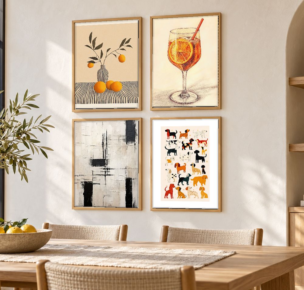 Set de 4 cuadros decorativos que combinan