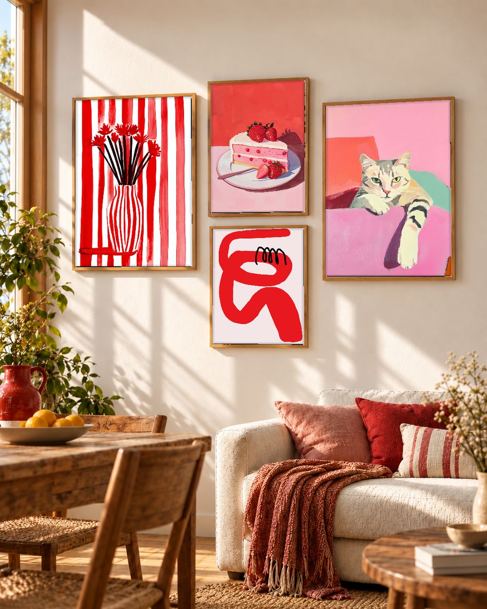 Set de 4 cuadros decorativos que combinan