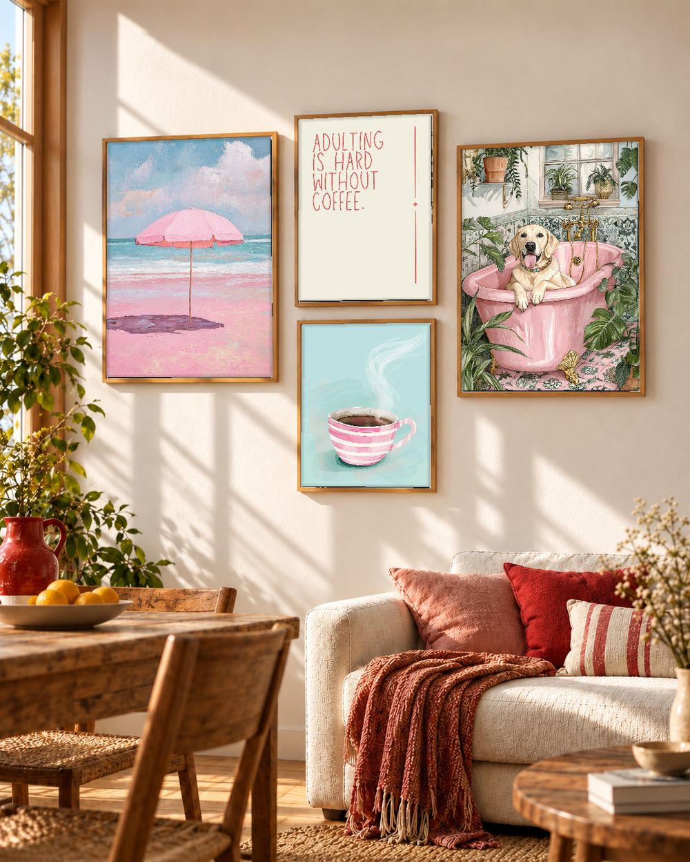 Set de 4 cuadros decorativos que combinan