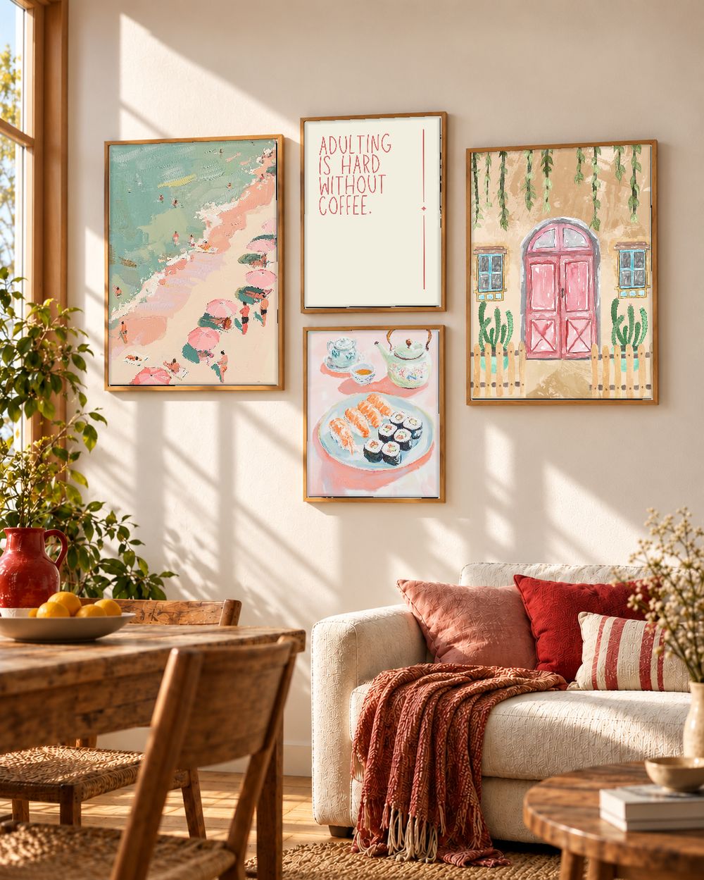 Set de 4 cuadros decorativos que combinan