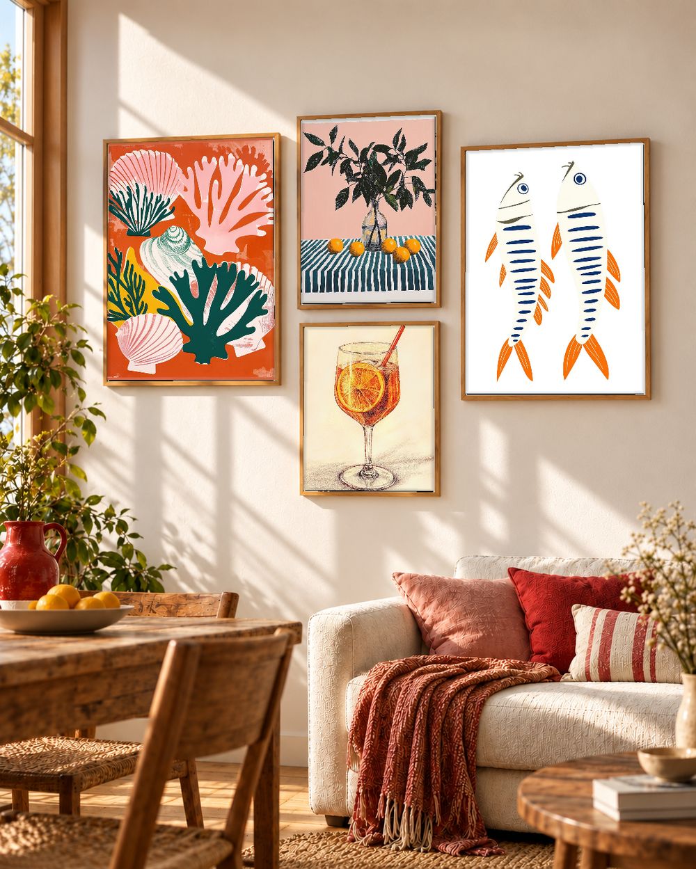 Set de 4 cuadros decorativos que combinan