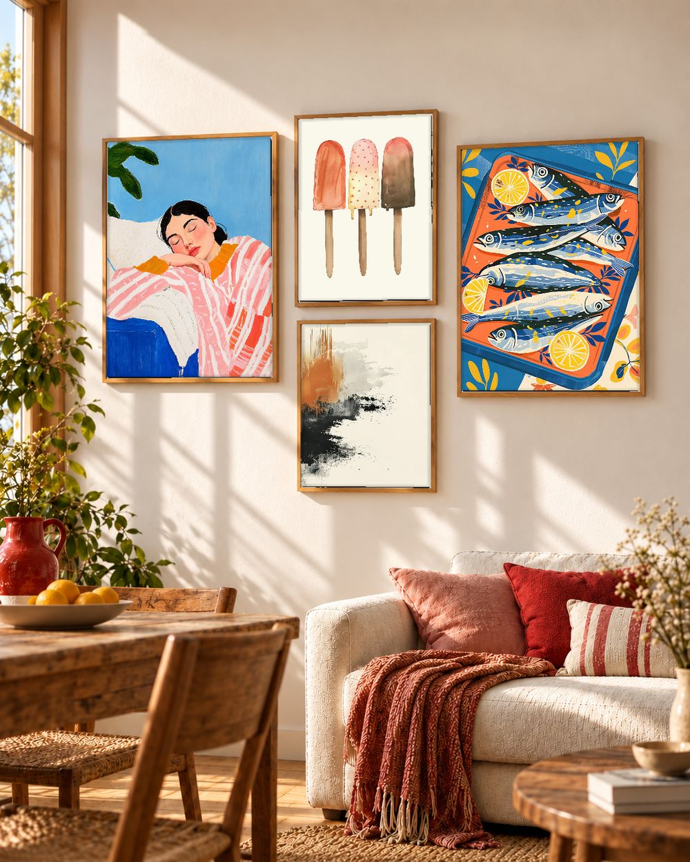 Set de 4 cuadros decorativos que combinan