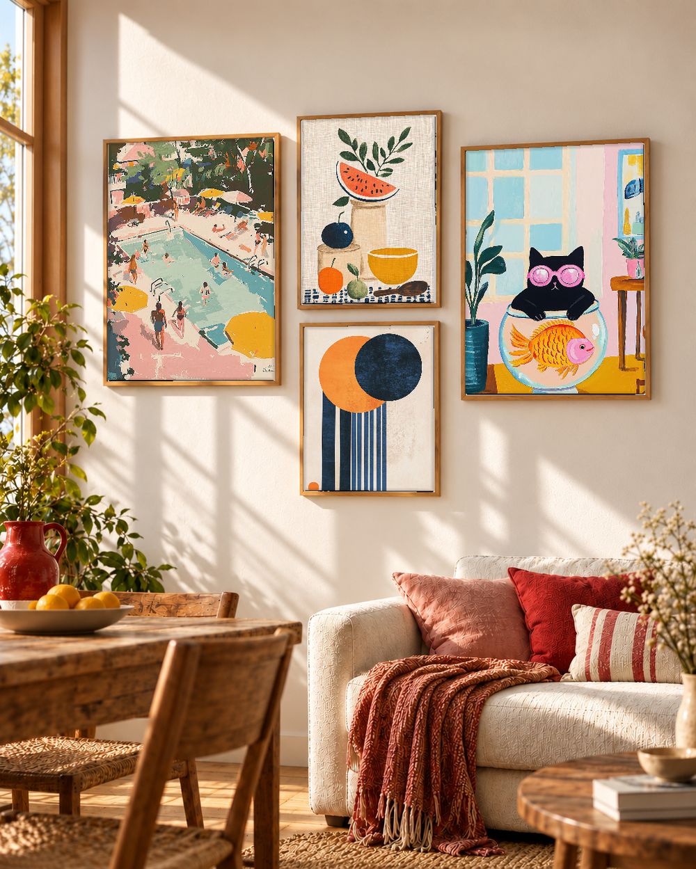 Set de 4 cuadros decorativos que combinan