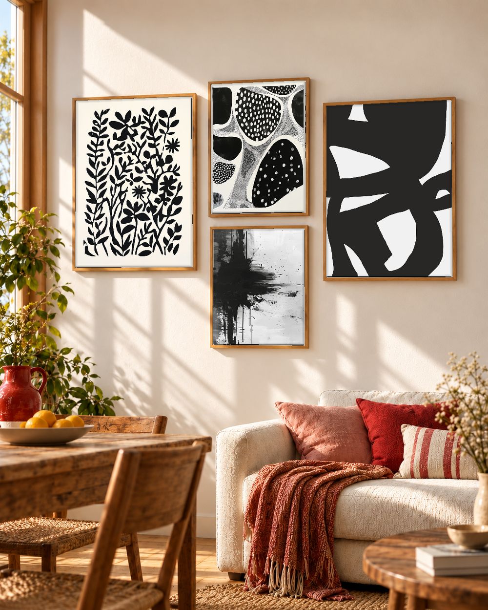 Set de 4 cuadros decorativos que combinan
