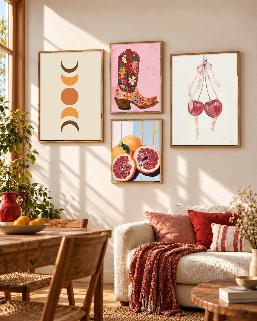 Set de 4 cuadros decorativos que combinan