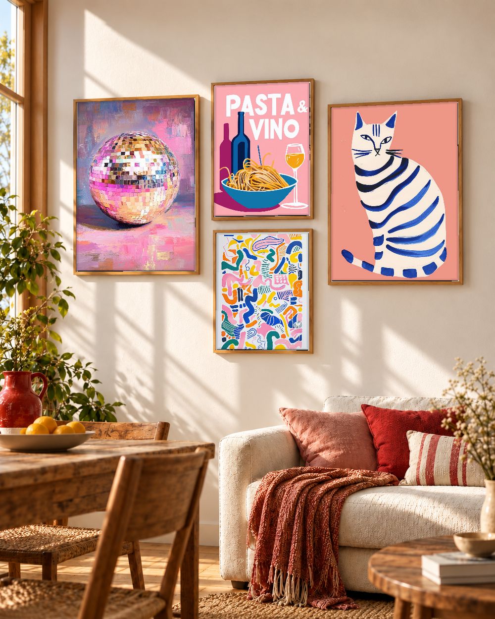 Set de 4 cuadros decorativos que combinan