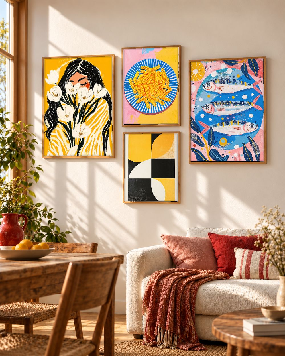 Set de 4 cuadros decorativos que combinan