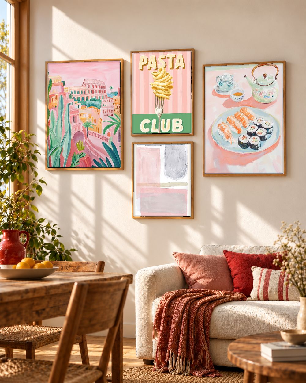 Set de 4 cuadros decorativos que combinan