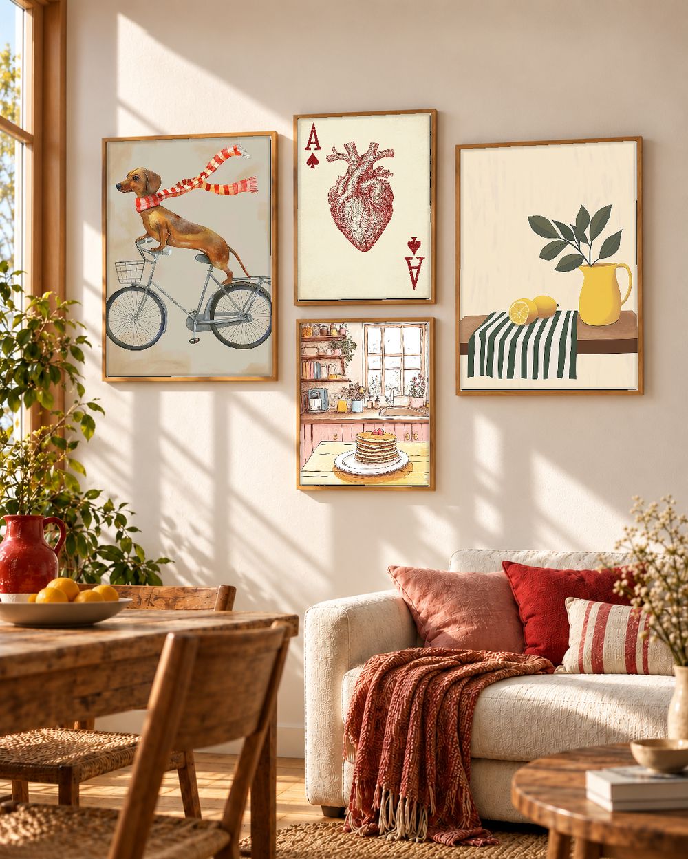 Set de 4 cuadros decorativos que combinan