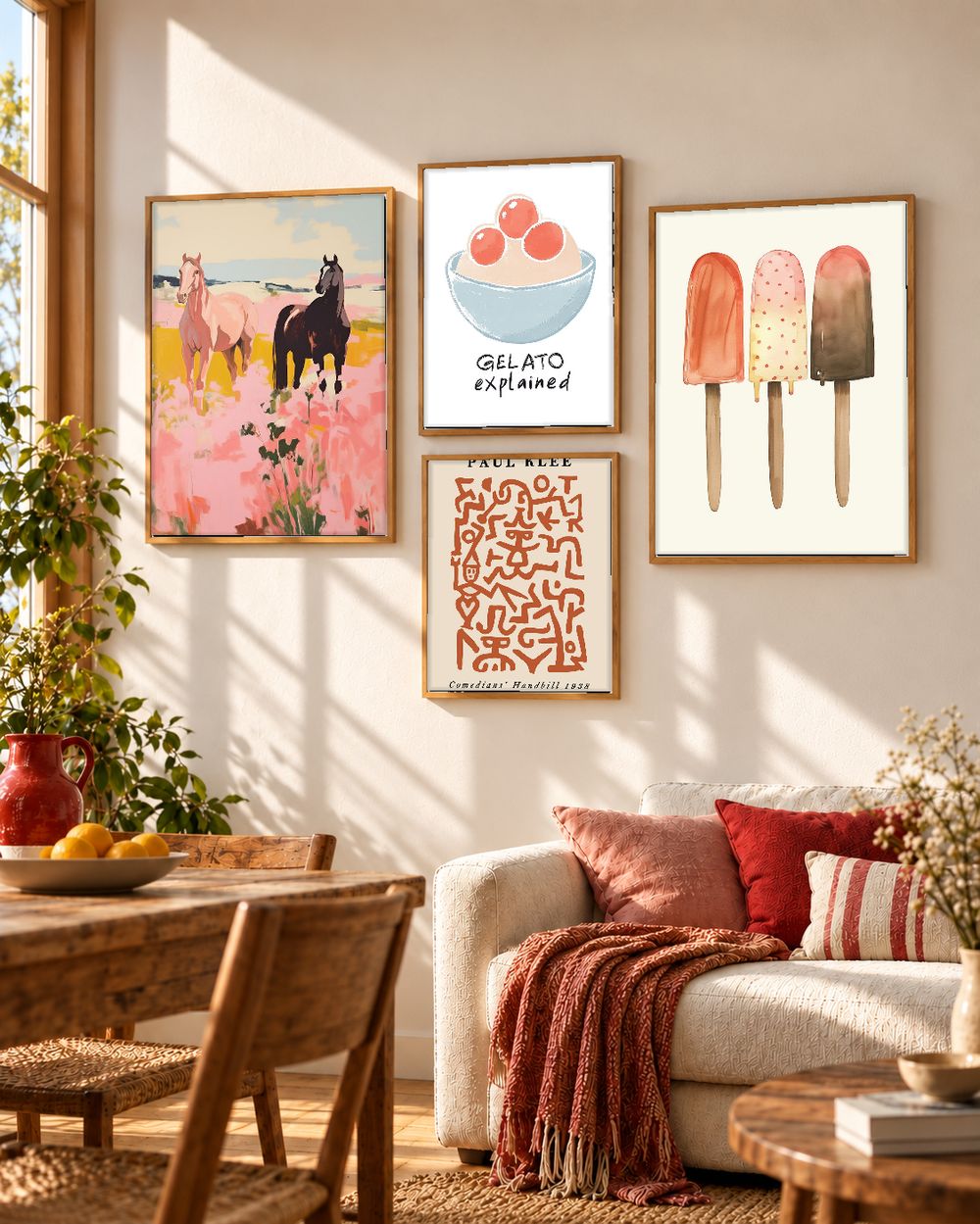 Set de 4 cuadros decorativos que combinan