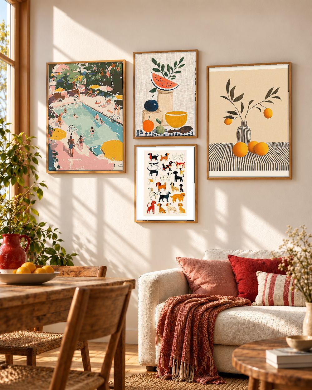 Set de 4 cuadros decorativos que combinan