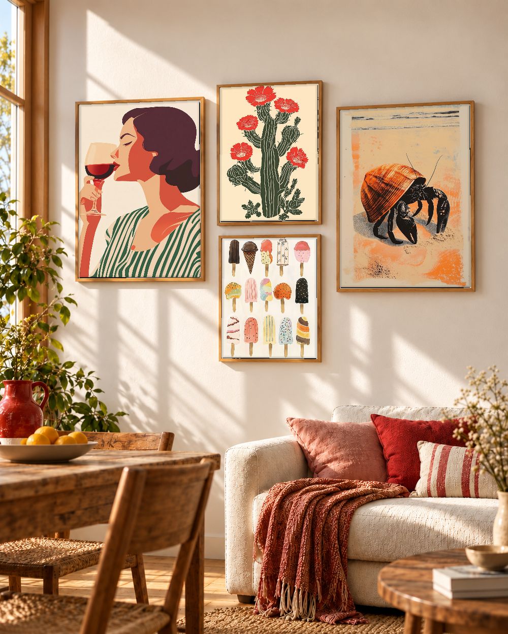 Set de 4 cuadros decorativos que combinan