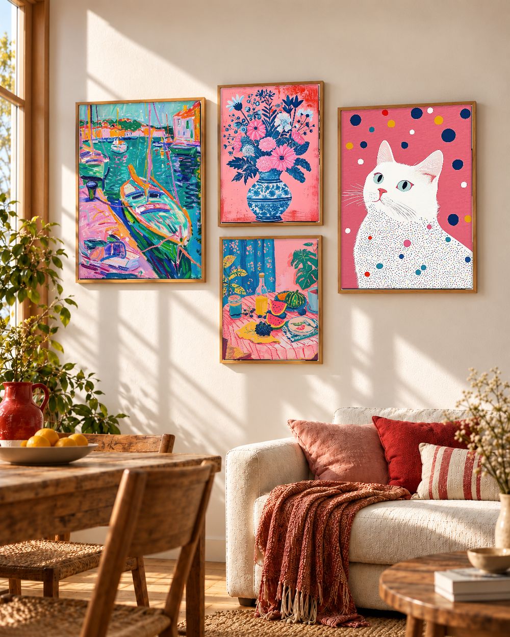 Set de 4 cuadros decorativos que combinan
