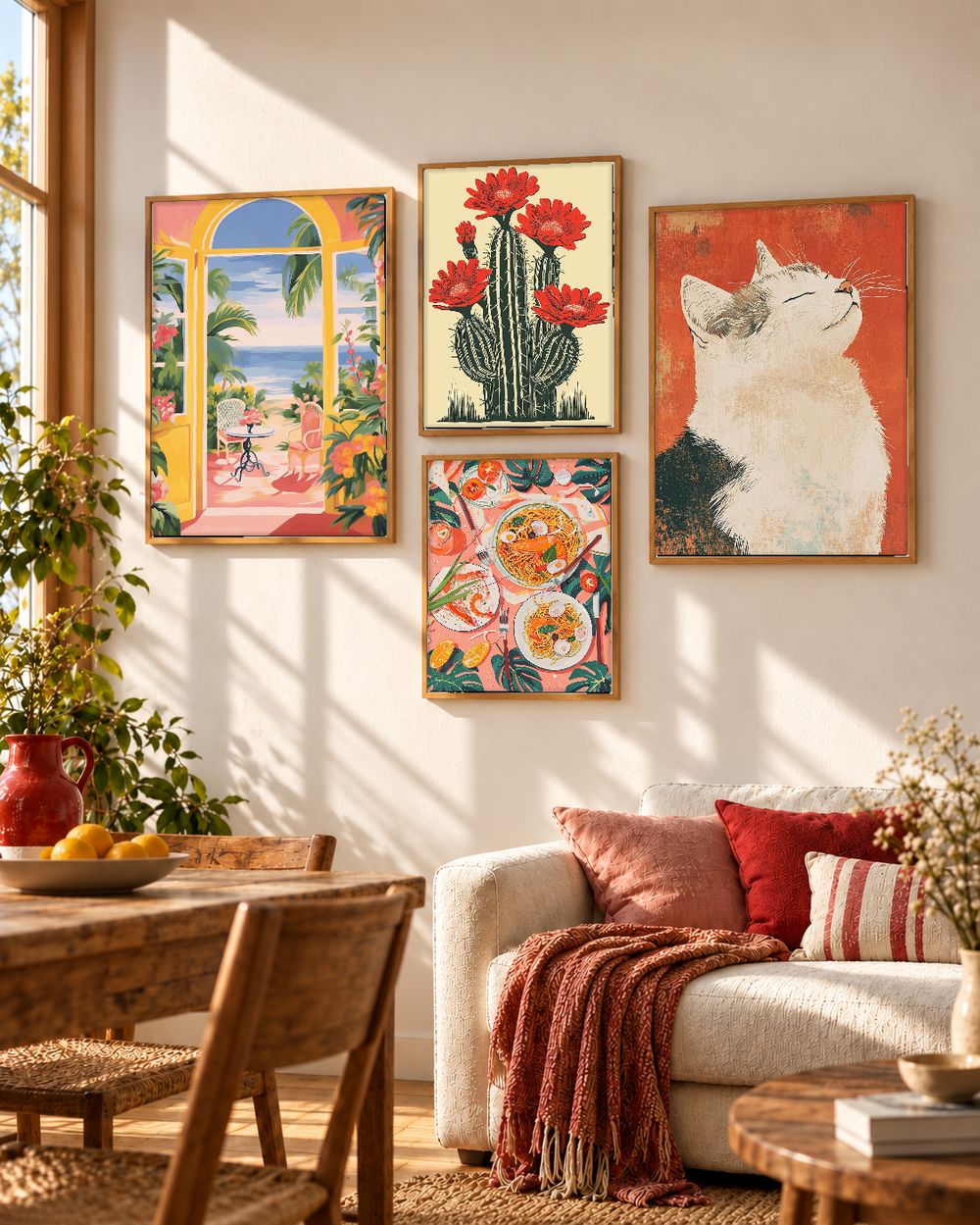 Set de 4 cuadros decorativos que combinan