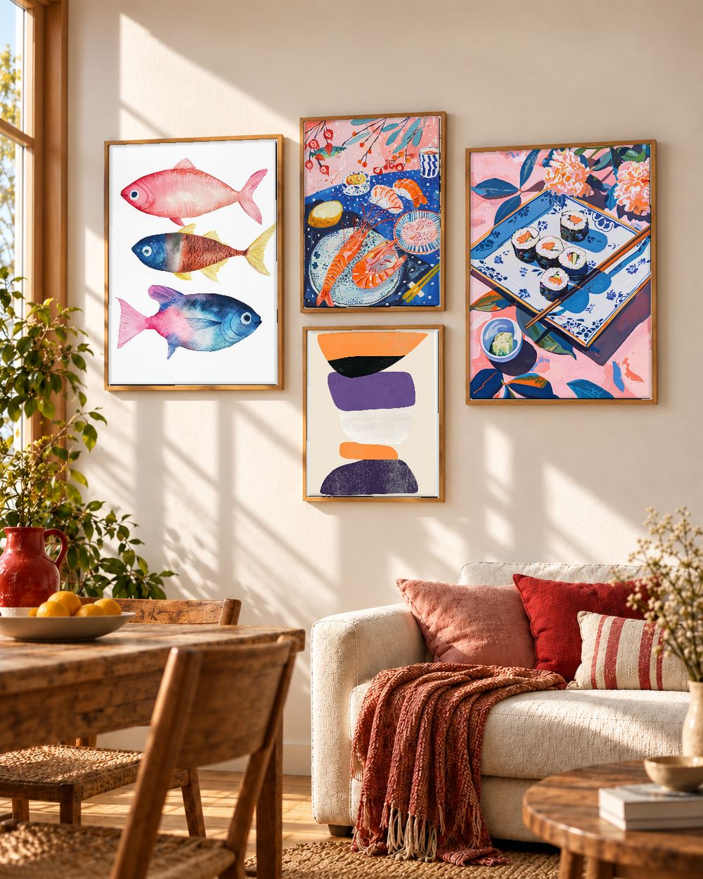 Set de 4 cuadros decorativos que combinan