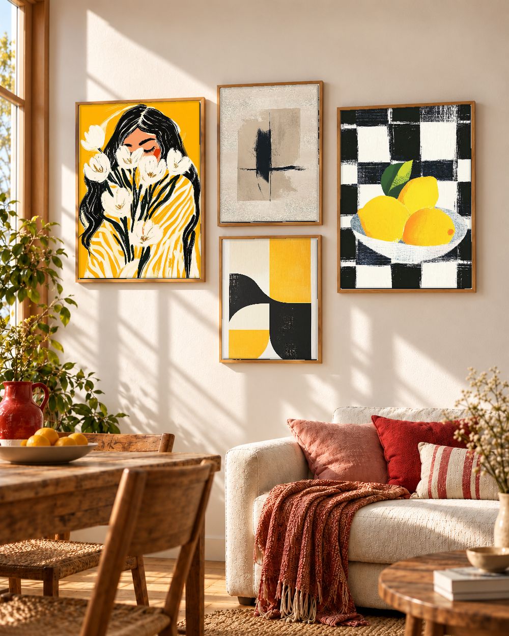 Set de 4 cuadros decorativos que combinan
