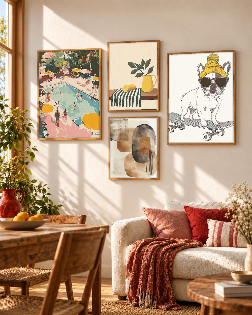 Set de 4 cuadros decorativos que combinan