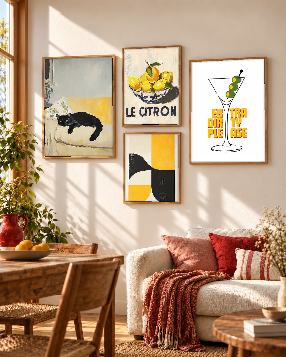 Set de 4 cuadros decorativos que combinan