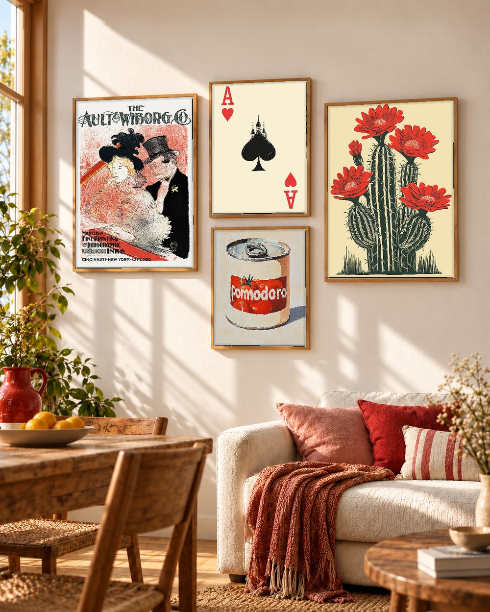 Set de 4 cuadros decorativos que combinan