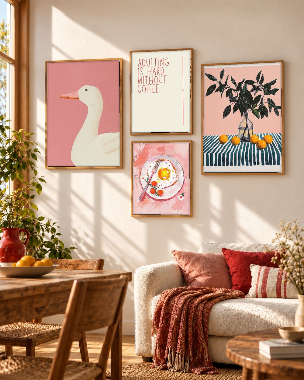 Set de 4 cuadros decorativos que combinan